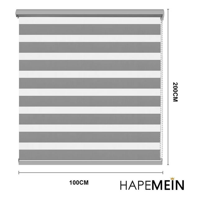 Hapemein Persiana Doble Capa Zebra 100x200 Cm Enrollable