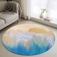 thumbnail image 2 of Area Rug 36in, Abstract Ocean Beach Wave Blue Sea Floor Carpet Living Room Rug, Seaside Painting Artwork Non-Slip Welcome Mat Indoor Rugs for Bedroom Dining Room, 2 of 9