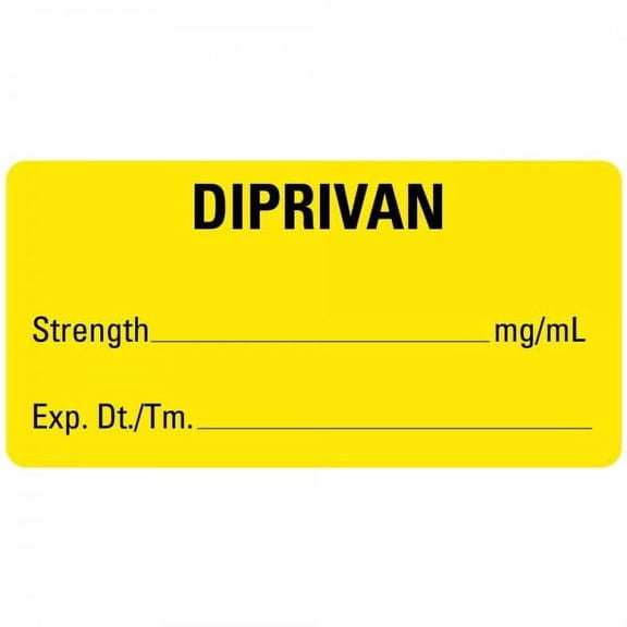 2"x1" DIPRIVAN Strength Medical Healthcare Labels
