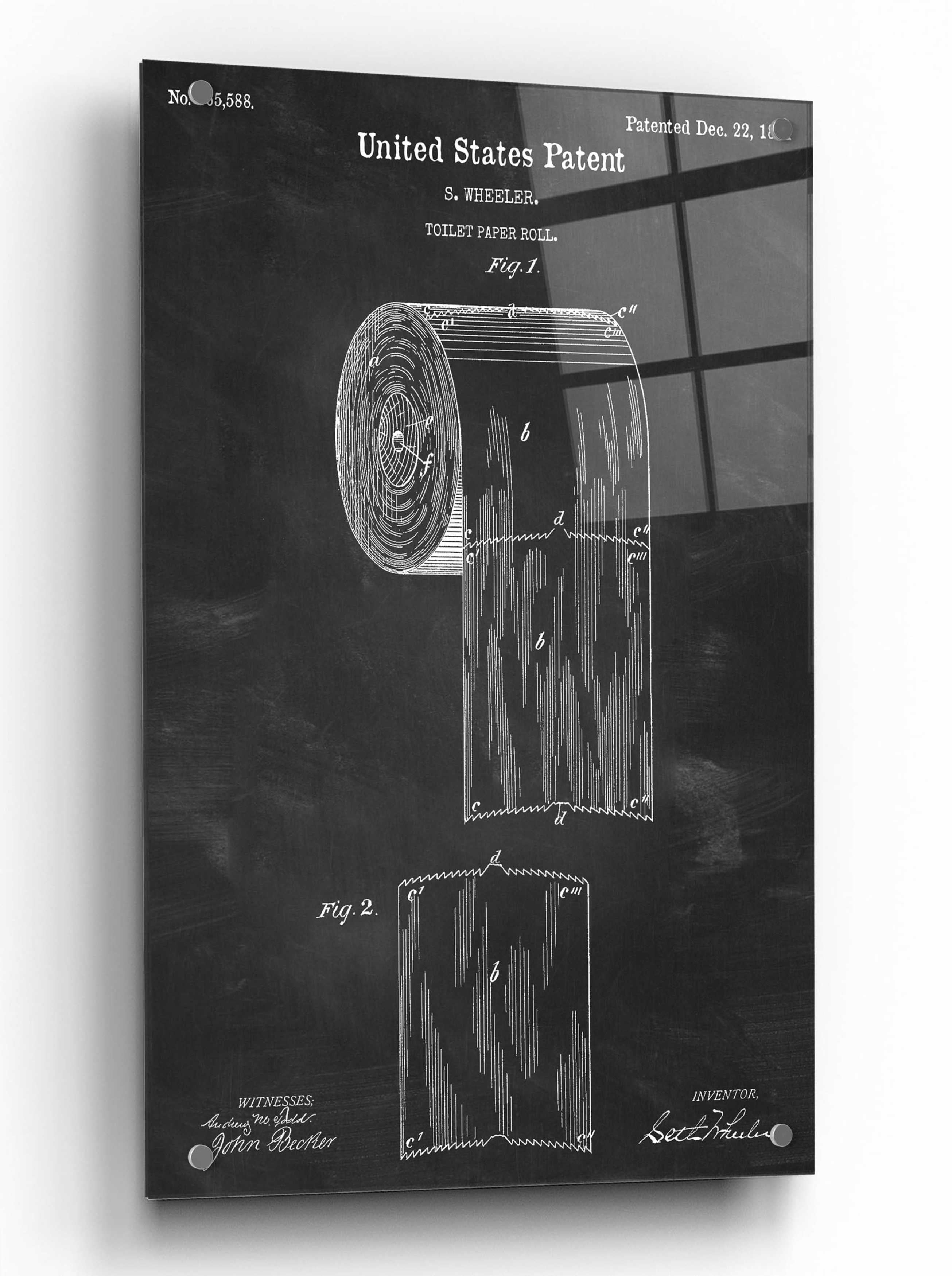 Toilet Paper Roll Direction Bathroom Patent Blueprint Size and Frame