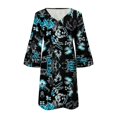 thumbnail image 4 of Icvfdpl Robes de Plage pour Femmes, Col en V Polyvalent Coupe Ample Vacances Usage Quotidien Printemps Mode Robe d'Été pour Femmes,L, 4 of 5