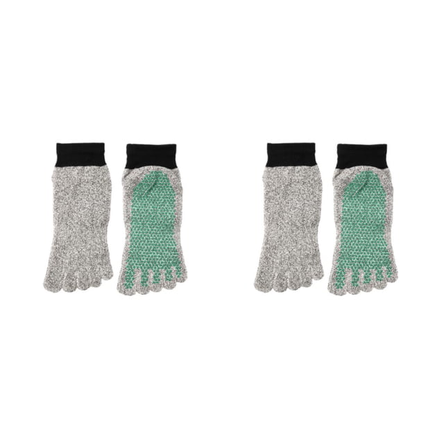 Maytalsory Stay Secure And Comfortable With 5 Toe Separation Socks For Barefoot Activities Gray green Black bin 2Set