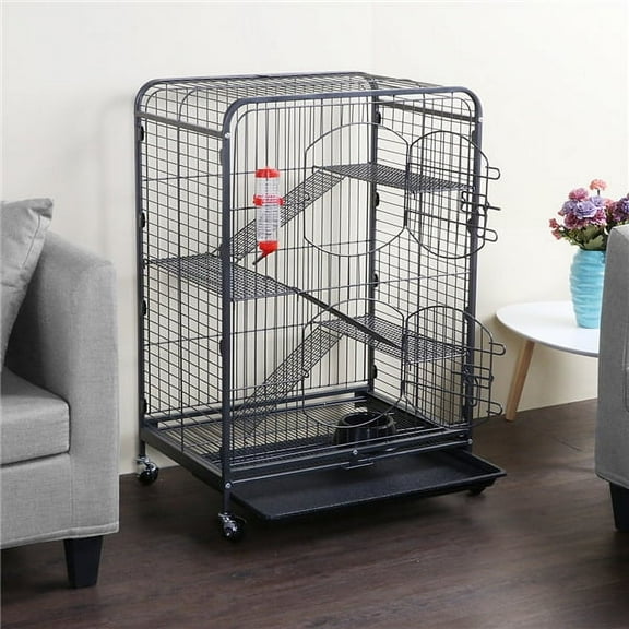 4-Level Metal Ferret Cage Rat Cage Pet Cage for Chinchilla Small Animal Cage