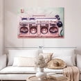thumbnail image 2 of Elephant Stock Retro Boombox Wall Art - Horizontal Canvas Wall Art - Living Room Wall Decor - Music Canvas - White And Pink Decor - 45" x 30", 2 of 8