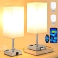 thumbnail image 2 of Lámpara de mesa de noche aooshine, juego de 2 con puertos de carga USB-C+A, 2 of 8