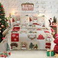thumbnail image 2 of 3pcs Christmas Quilt Twin/Queen/King Christmas Bedding Set, Xmas Tree Elk Snowflake Christmas Holiday Quilt Set, Rustic Cabin Lightweight Reversible Microfiber Christmas Bedspread Coverlet Ultra Soft, 2 of 22