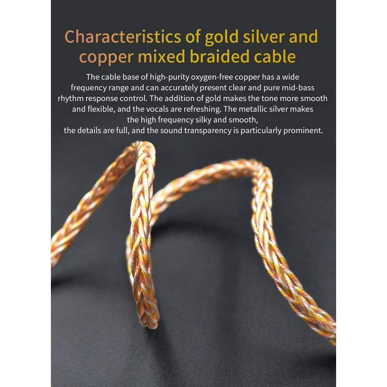 KZ Gold Silver and Copper Mixed (784 cores) Upgrade Cable KZ Gold Silver and Copper Mixed (784 cores) Upgrade Cable