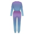 thumbnail image 5 of MSJUHEG Workout Sets For Women Womens Long Sleeve Tops Two Piece Outfit Long Sleeve Crewneck Pullover Tops And Long Pants Tracksuit Sweatsuits With Sweatpants Lounge Sets For Women Sky Blue M, 5 of 5
