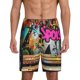 thumbnail image 1 of Balery Graffiti Lamp Urban Scene Pantalones cortos de pijama de punto de algodón para hombre con cinturilla y bolsillos-Medium, 1 of 6