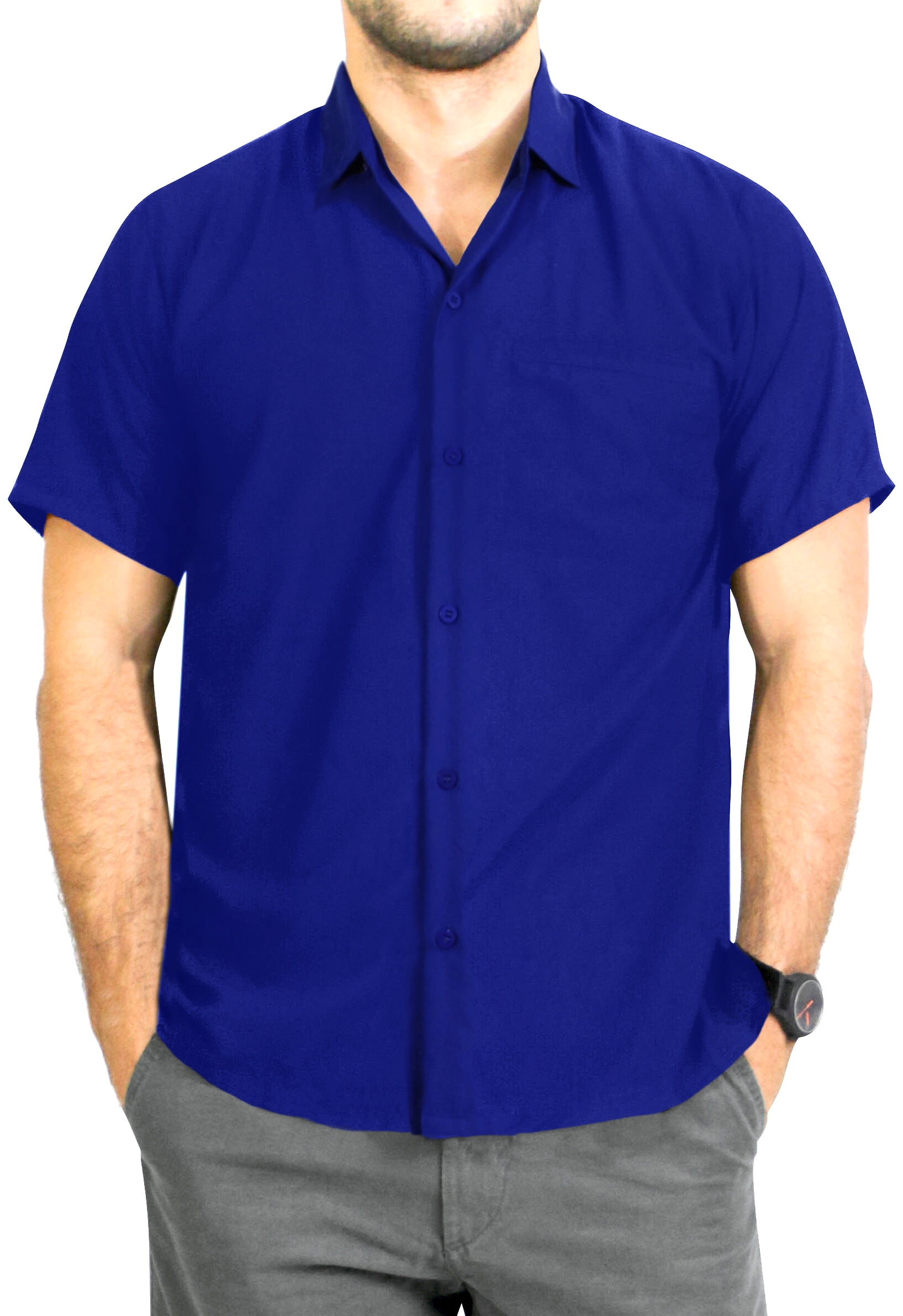 Royal blue button down polo shirt Clearance