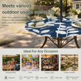 thumbnail image 6 of Round Outdoor Tablecloth with Umbrella Hole and Zipper, Navy Blue Leaves Tablecloth with Elastic Waterproof, Farmhouse Botanical Branch Vintage Boho Leaf Patio Table Covers for 36" - 44" Pool Tables, 6 of 9