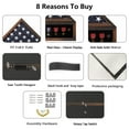 thumbnail image 4 of Veteran Burial Flag Display Case American Flag Solid Wood Display Case Fits a 5 X 9.5 Flag Folded Military Shadow Box with Felt Lining Holder for Pins Insignia Medals Challenge Coins, Walnut, 4 of 7