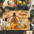 thumbnail image 6 of Happy Thanksgiving Placemats Set of 1 Turkey Maple Leaf Pumpkin Sunflower Harvest Heat Insulated Linen Place Mats, Washable Stain-Proof Table Mats for Dining Tables Holiday Decor 13x19inch, 6 of 9