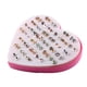 thumbnail image 5 of Pendientes de botón para mujer, pendientes de botón, pendientes de botón para mujer, color dorado, 36 pares de pendientes, pendientes de botón con forma de corazón, llave y flor., 5 of 5