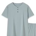 thumbnail image 5 of BLTIBY Mens 2 Pieces Outfits Short Sleeve Henley Shirts and Shorts Casual Sets with Pockets Green 4XL, 5 of 5