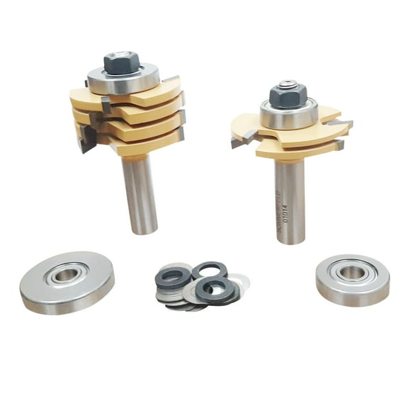 Sommerfeld's 12 Piece 3 wing Slot Cutting Router Bit Set for Woodworking with Hand held Router or on the Router table