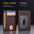 thumbnail image 5 of Buffway Slim Minimalist Front Pocket RFID Blocking Leather Wallets for Men and Women - Cross Coffee, 5 of 8