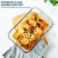 thumbnail image 6 of 8-Piece Deep Glass Baking Dish Set with Plastic lids,Rectangular Glass Bakeware Set with Lids, Baking Pans for Lasagna, Leftovers, Cooking, Kitchen, Freezer-to-Oven and Dishwasher, Red, 6 of 7