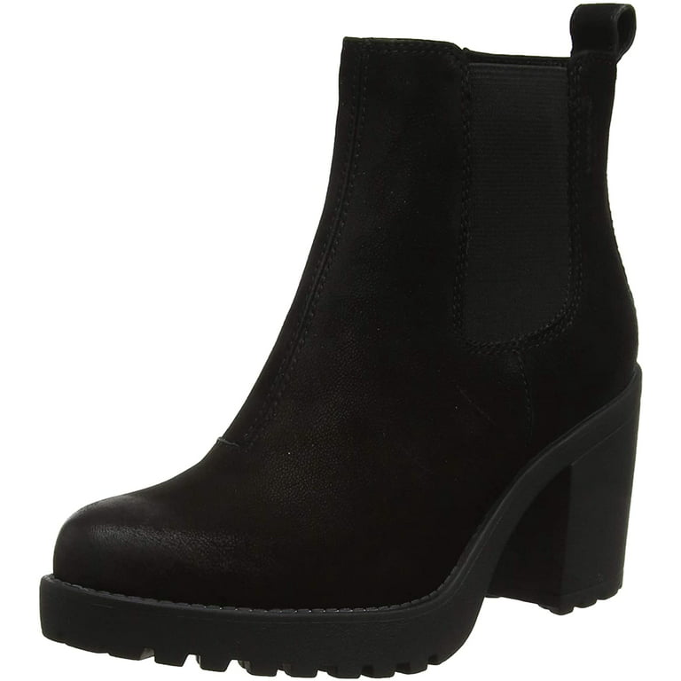 Grace Women's Block Heel Slip On Nubuck Leather Chelsea Boot In Black Size 8 - Walmart.com