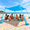Sky Blue-7 x 7 FT 4 Pole, variant on Sky Blue 10 x 10 FT 4 Pole Beach Tent Sun Shelter UPF50+ Shade