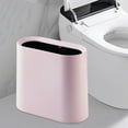 thumbnail image 6 of Esquirla Slim Trash Can Dustbin Garbage Can Rubbish Bin Waste Basket Simple Wastebasket Narrow Garbage Bin for Bedroom Kitchen Toilet Pink, 6 of 8