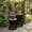 Black + Teak, variant on Christopher Knight Home Large Outdoor Side Table, Woven Rope Patio End Table, Dark Gray + Teak