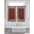 thumbnail image 2 of Dark Brown Geometric Kitchen Curtains 54 Inches length, White Greek Key Design Burlap Modern Art Window Treatment Curtain Drapes, Decorative Window Curtains for Bedroom Cafe, 52"x54", 2 Panels, 2 of 7