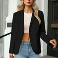 thumbnail image 4 of Ounisa Workoffice Blazer Jacket for Womens Long Sleeved Double Pocket Turndown One Button Waist Fashion Collar Blazer Collar Blazer, 4 of 7