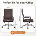 thumbnail image 7 of Vyrox Modern Office Chair, Mid-Back Faux Leather Swivel Reception & Conference Chair， Ergonomic Swivel Chair with Arms, Brown, 7 of 7