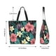 thumbnail image 5 of Balery Green Tropical Leaves Bolsa Tote Estilo Estético con Cremalleras, Bolsa de Hombro, Bolsa de Compras Grande y Plegable, 5 of 8