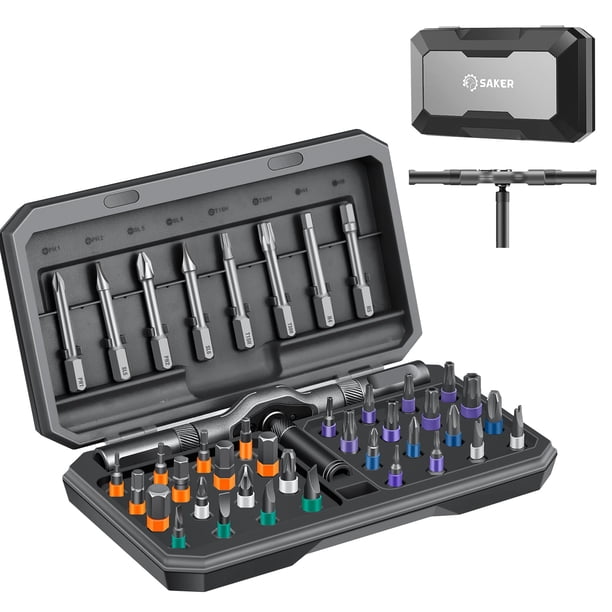 Juego de destornilladores Saker 42 en 1 con mango en forma de T y estuche de almacenamiento