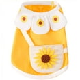 thumbnail image 1 of Camisas de algodón para perros pequeños, ropa de verano para mascotas, bonito chaleco de girasol, camisetas para cachorros y gatos, disfraces para niñas, amarillo, 1 of 5