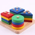 thumbnail image 2 of Juguetes educativos de madera para niños, juguetes de educación temprana, práctica de habilidades prácticas, formas geométricas, 2 of 8