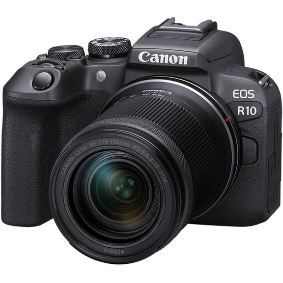 Restored Canon EOS R10 Mirrorless Camera with RF-S 18-150mm f/3.5-6.3 IS STM Lens, 24.2MP, 4K Video, Wi-Fi, Bluetooth, International Model, Black