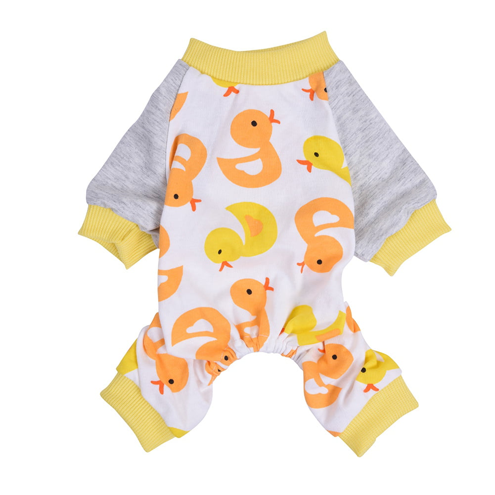 FidgetFidget Pajamas Clothes for Puppy Coat Jumpsuit Pet Dog Apparel Cotton Cartoon Pattern Soft#7 DinosaurXS:Bust30cm，Back22cm