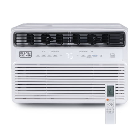 BLACK+DECKER BD10NWES 10,000 BTU Inverter Window Air Conditioner, Window AC Units for Up To 450 Sq. Ft., ENERGY STAR Rated AC Unit, Full Function Remote Control, White