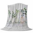 thumbnail image 6 of Bottles and Plants Blanket Soft Cozy Warm Throw Blanket for Couch, Plush Fuzzy Flannel Fleece Blankets for Sofa, Country Leaves Farmhouse White Wooden Grain Bed Blankets Gifts for Men, 50"x60", 6 of 9