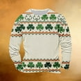 thumbnail image 2 of Sweatshirt for Men St Patricks Day Printed Loose Fit Crew Neck Long Sleeve Casual Waffle Pullover Holiday Tops (3XL, Green P), 2 of 3