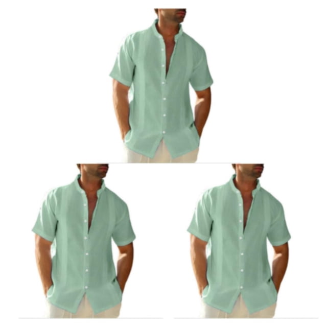 Minnieouse Senderismo Estilo casual Camisa con botones para hombres Niños Verano Diseño simple Slim Fit Tops Ropa de trabajo Ropa verde Type1 NO1
