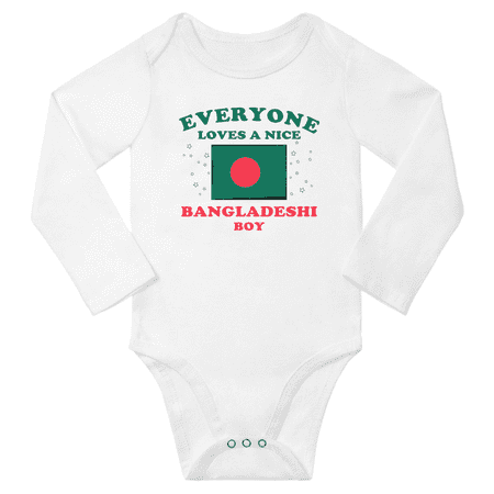 

Everyone Loves a Nice Bangladeshi Boy Baby Long Slevve Bodysuit (White 12-18 Months)