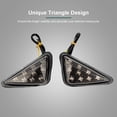 thumbnail image 3 of 2 uds luces intermitentes LED ámbar para motocicleta, luces indicadoras intermitentes de 12V Euro Triangle Smoke Flush Mount, 3 of 5