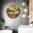 thumbnail image 4 of Eveokoki Bathroom Wall Clock Ducks Bathtub Surrounded By Flowers Silent Non-Ticking Desk Clock Decorative For Living Room Home Office School Kitchen Wall Decoration Shop Hotel Round 12", 4 of 4