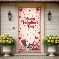 thumbnail image 5 of LUUFILx Valentine's Day Gnome Love Banner Backdrop Bicycle Background Party Decorations Photography Props Romantic Event Supplies Decor Banner, 5 of 7