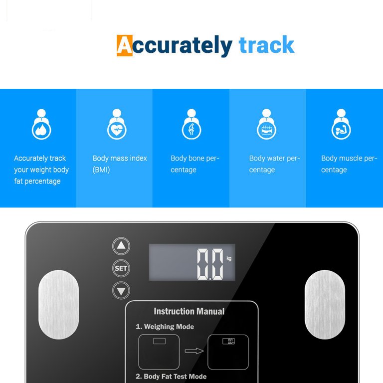 180kg/400lb Capacity Smart Body Fat Weight Water Bone Mass Digital Bathroom  Scale in Stock - China Digital Scale, Digital Weighing Scale