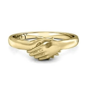 SZUL JEWELRY SZUL Women's Ted Poley Miss Your Touch Hand in Hand Ring in 10K Yellow Gold