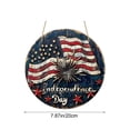 thumbnail image 2 of Wooden Patriotic Hanging Decor for Independence Day, Round American Flag Wall Sign for Home Porch, Festival Celebration Board, 2 of 6
