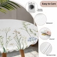 thumbnail image 3 of Green Botanical Floral Round Tablecloth for 45-54 Inch Tables, Fitted Table Cover with Elastic Edge, Spring Summer Rustic Waterproof Outdoor Table Cloth Protector for Patio Garden Dinner Picnic, 3 of 9