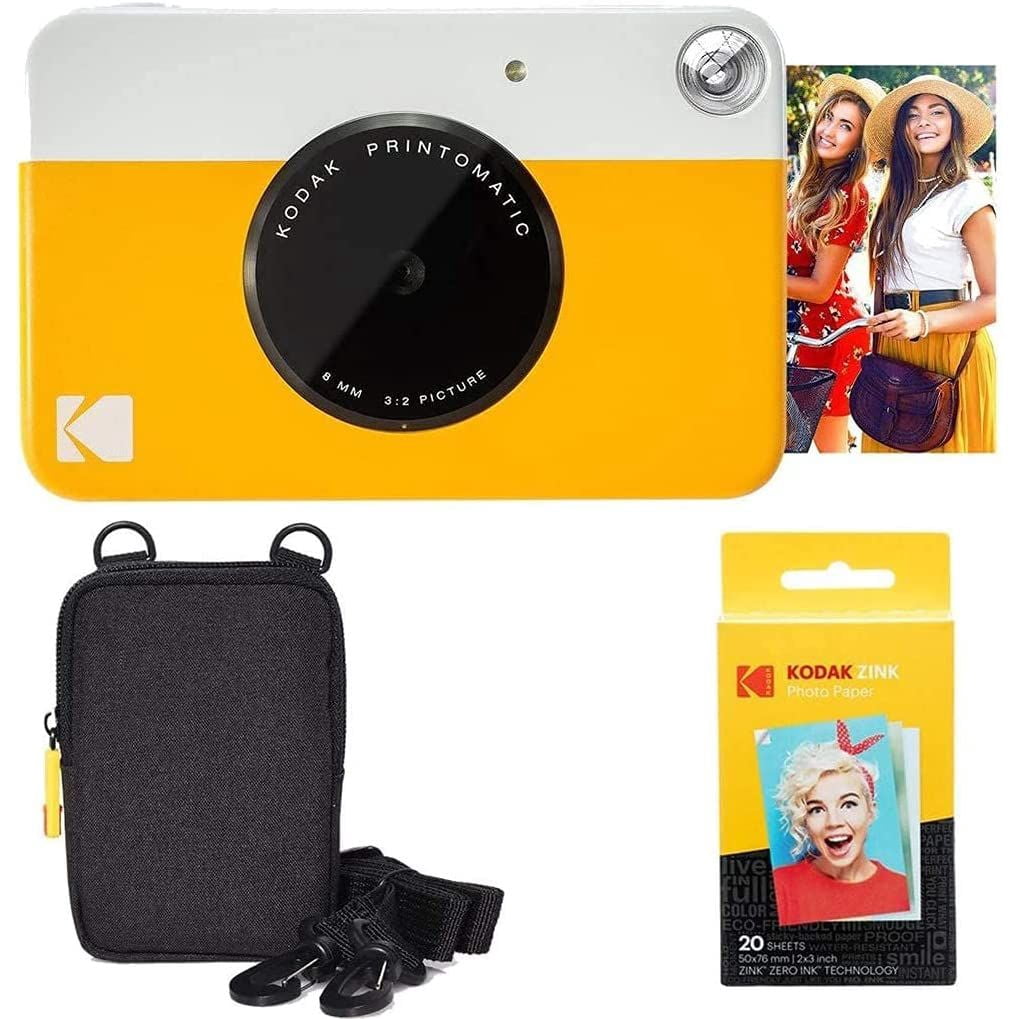 Printomatic Kodak Printomatic Instant Camera (Yellow) Bundle W/20 Pack Zink Paper ...