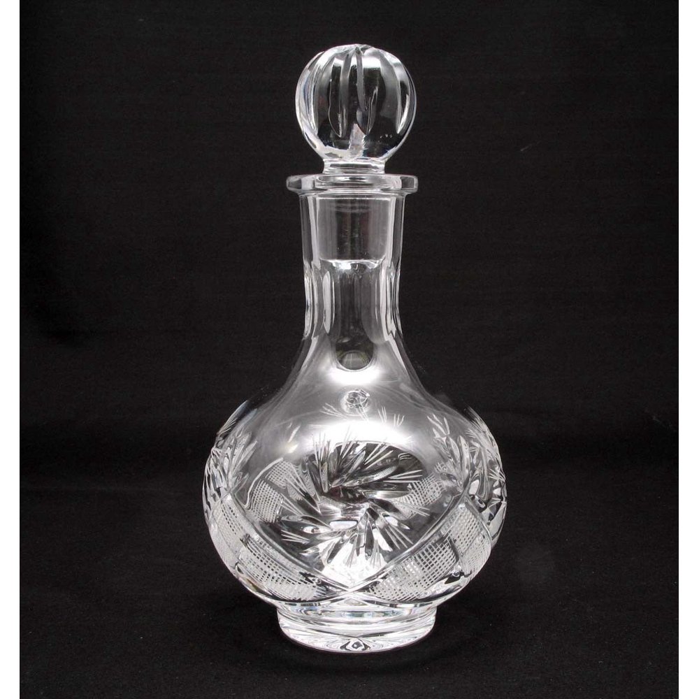 Russian Cut Crystal Vodka Decanter Carafe, 12 oz, Vintage