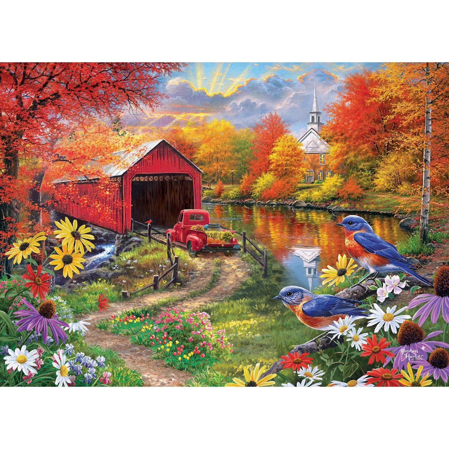 Cra-Z-Art Abraham Hunter 1000 Piece Puzzle - Over the River